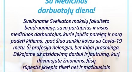 Sveikiname Medicinos darbuotojus su profesine švente!