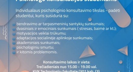 Psichologo konsultacijos studentams